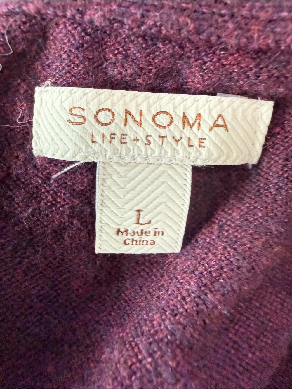 Sonoma Burgundy Scoop-Neck Long Sleeve Sweater - Picture 5 of 6